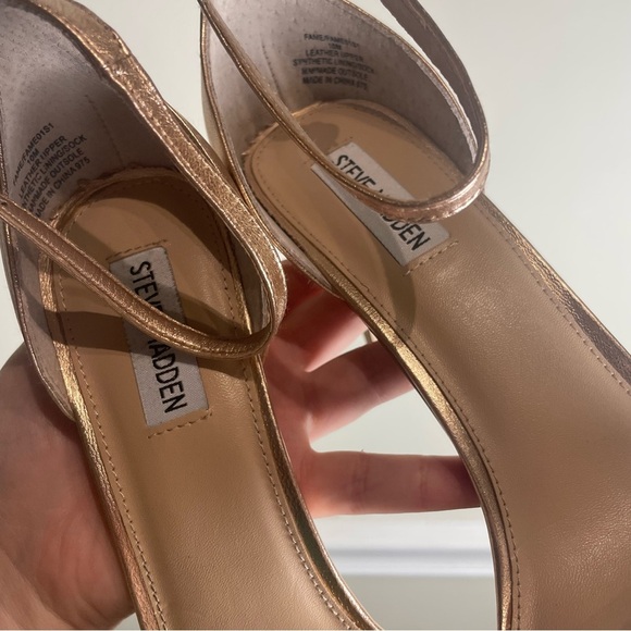Steve Madden Fame Rose Gold Metallic Sandal Heels size 10 - Picture 6 of 8